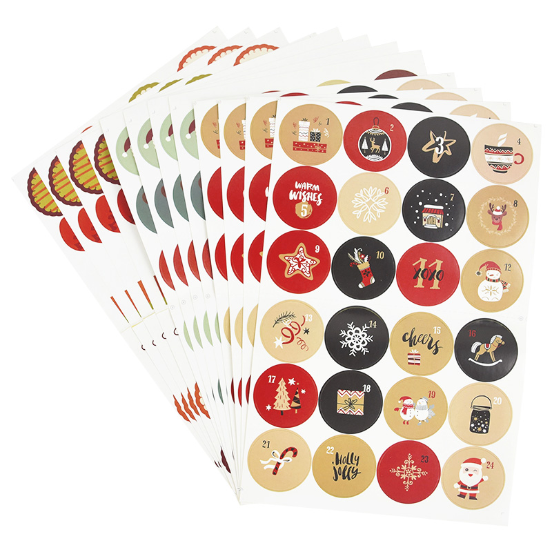 Photography Of The Year - 1-24Christmas Countdown Advent Calendar Number Stickers