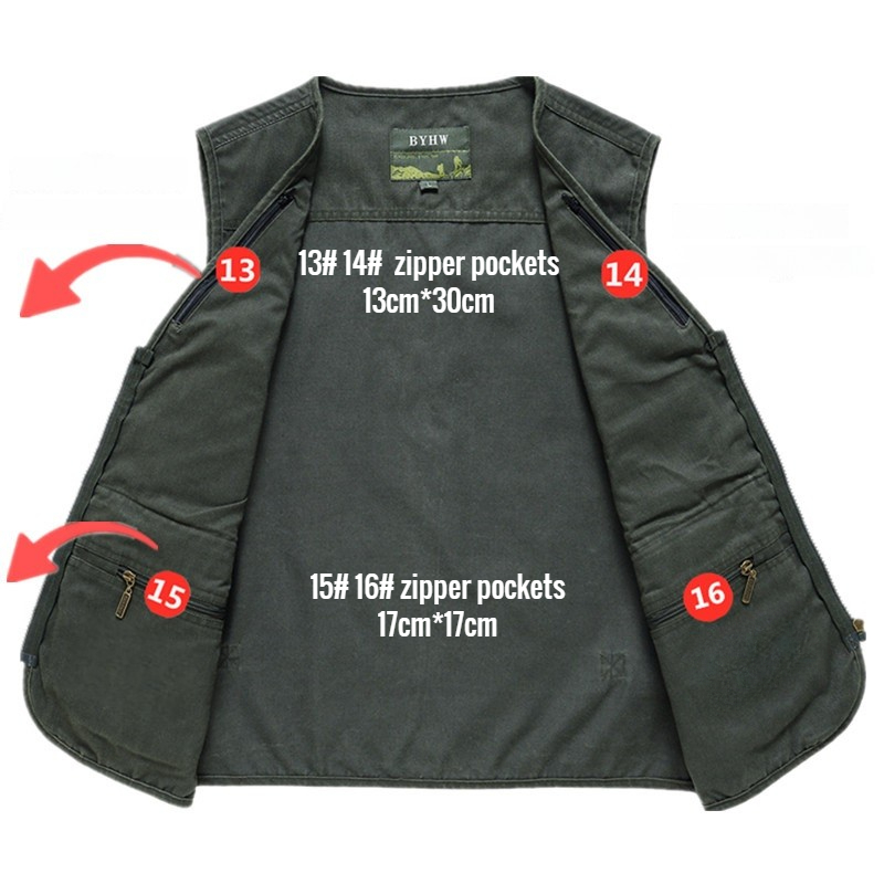 Multi Pocket Men's Vest Zipper - Photography Jacket review and price